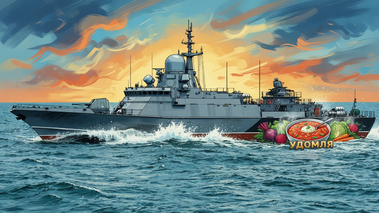 «Удомля» накормила экипаж. Флотский борщ на боевом корабле!